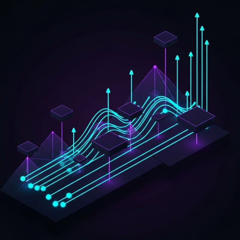 Abstract visualization of growth and technological advancement